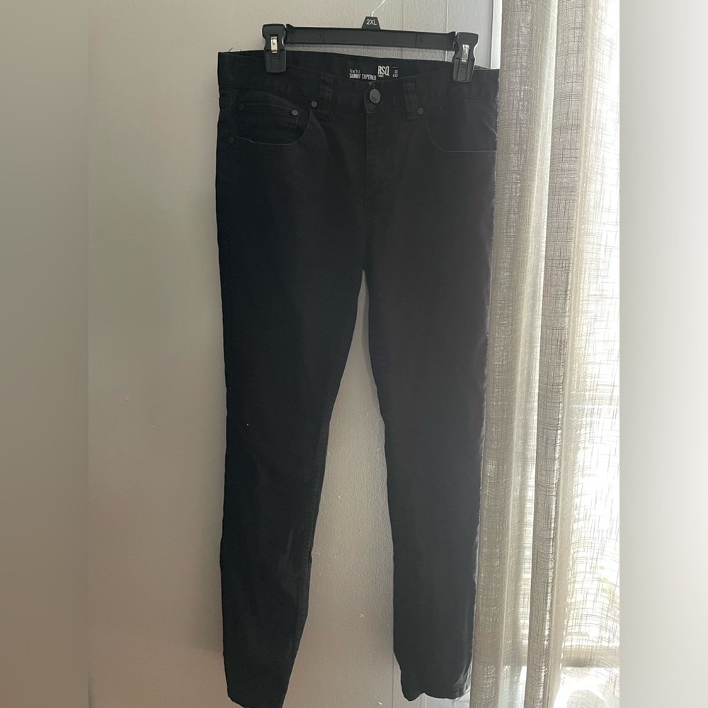RSQ Men’s Dark Charcoal Skinny Tapered Jeans